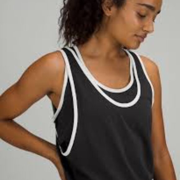 Lululemon LA Double Layer Pima Cotton Tank, Black, Size 8 - Picture 3 of 11